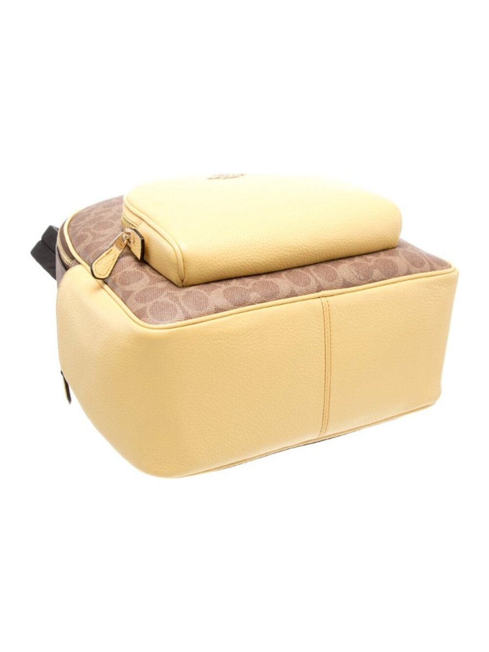 Coach Yellow & Brown Signature Court Backpack NWT $550 - Picture 3 of 5